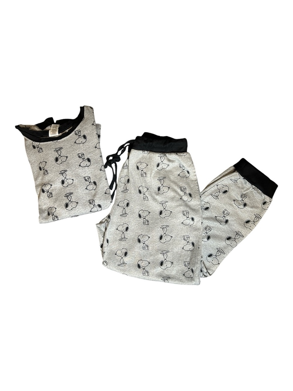 Peanuts Snoopy Grey 2 Pc. Pajama Set with Pockets Size L